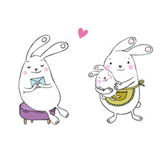 Cute cartoon bunnies