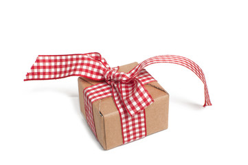 brown gift box isolated