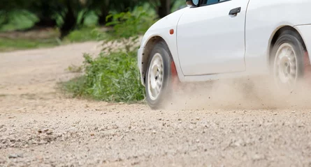 Foto auf Acrylglas Rally Car speed in dirt track © toa555