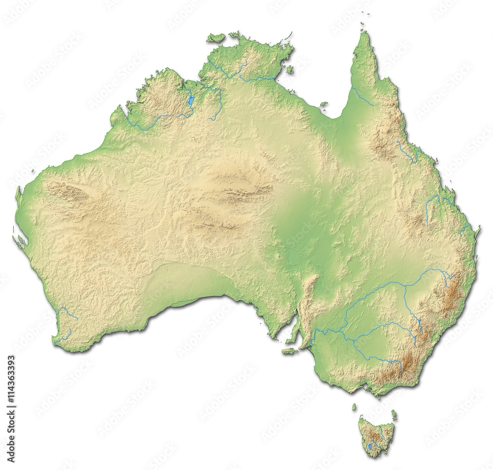 Wall mural relief map of australia