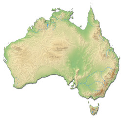Relief map of Australia - obrazy, fototapety, plakaty