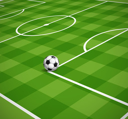 Soccer field with the ball vector illustration © tovovan