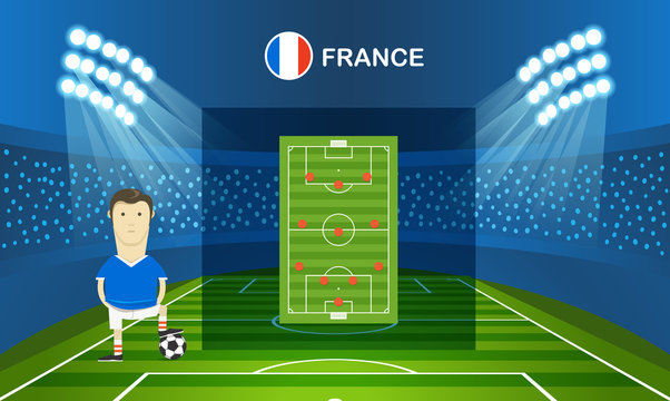 Soccer team arrangement. Football infographic template