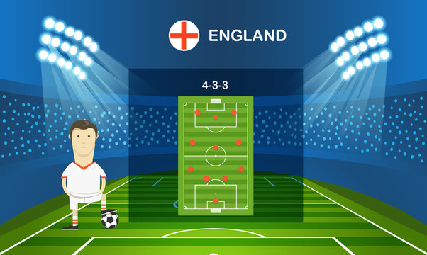 Soccer team arrangement. Football infographic template