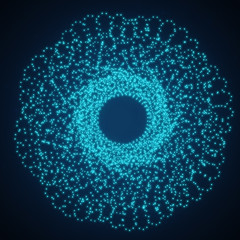 Shape Consisting of Points. 3d illustration, technology style.