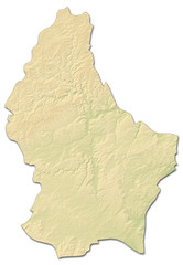 Relief map of Luxembourg