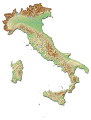 Relief map of Italy
