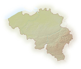 Relief map of Belgium