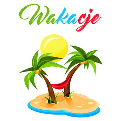 Wakacje - palmy - ilustracja  © piaskun_