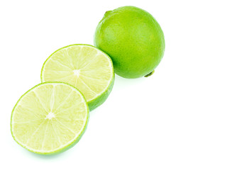 sliced green lemons, lemon is a sour juicy fruit