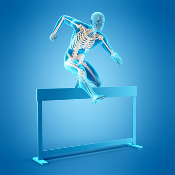 medically accurate 3d illustration of a runner pose