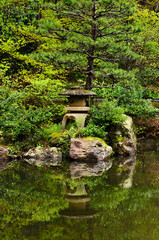 Japanese garden in spring, Fukui prefecture Japan.