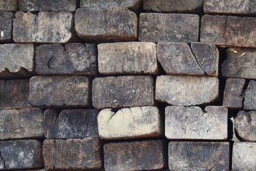 stack of wood logs for background