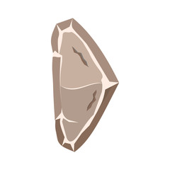 Cartoon stone button in gray color