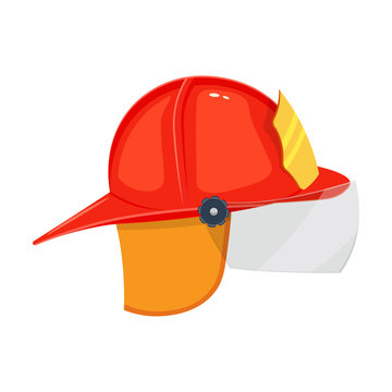Firefighter helmet vector illustration isolated on white background