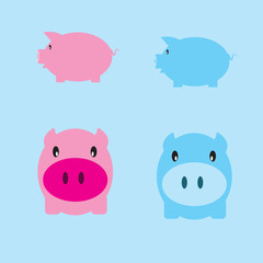 Piggy bank financial savings and banking economy, long-term deposit investment. Flat icon  illustration concept.