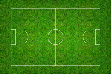 Naklejka premium Football field or soccer field pattern and texture with clipping path.
