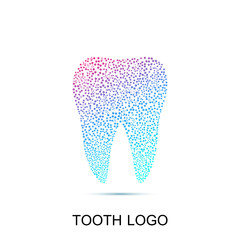 Tooth logo. Medical design. Dentist office icon. Vector illustration.