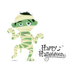 Happy Halloween with Mummy zombie