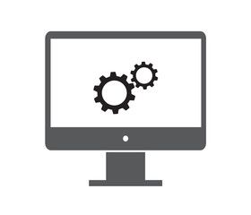 Flat monitor with application icons