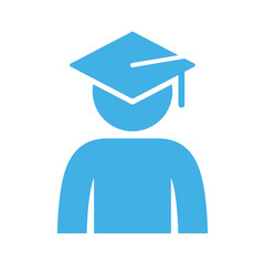 graduating cap student icon on white background
