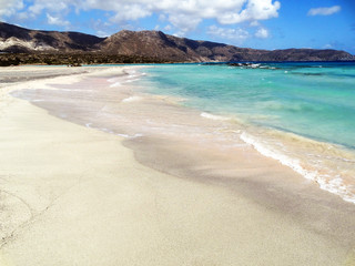 coastline landscape of elafonissi beach Crete island greece