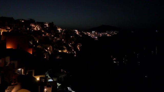  over Oia, Santorini. time lapse