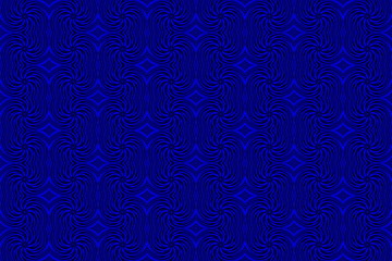 Illustration of repetitive dark blue and black swirls