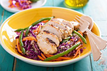 Grilled chicken slaw salad
