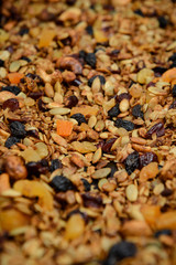 Muesli background. Close up.