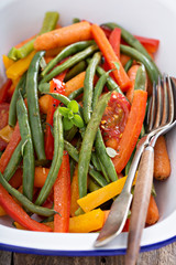 Grilled vegetables in a pan
