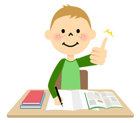 勉強するこども
