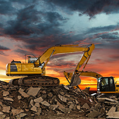 Excavator on construction site © Naypong Studio