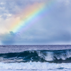Rainbow and wave