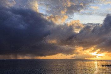 Fototapeta na wymiar Sunset in Polynesia