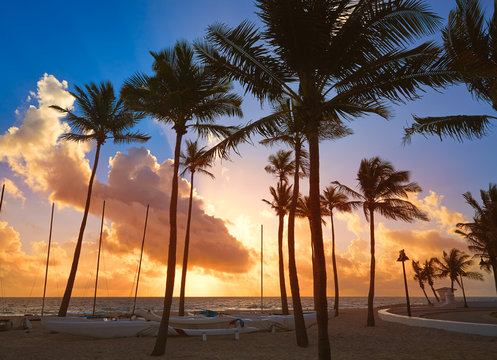 Fort Lauderdale beach sunrise Florida US