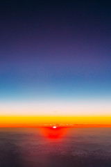 Amazing Beautiful Sunset Sunrise Over Mountains From Height Of A