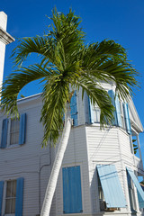 Key west downtown street houses in Florida