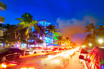 Miami South Beach sunset Ocean Drive Florida