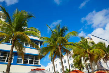 Naklejka premium Miami Beach Ocean boulevard Art Deco Florida