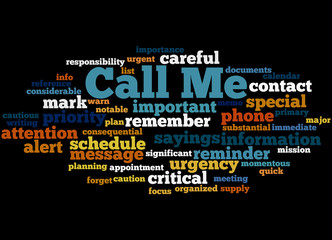 Call Me, word cloud concept 3