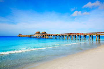 Napels Pier en strand in Florida USA