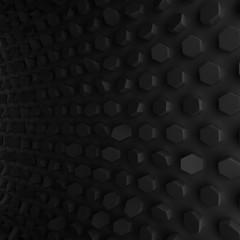 Black abstract squares backdrop. 3d rendering geometric polygons