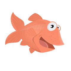funny comic fish illustration,