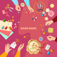 Tailor seamstress needlework fashion designer lessons team hands