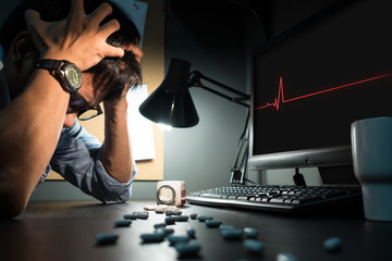 Creative editor be ill and having headache.