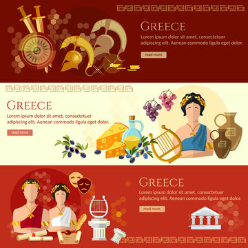 Ancient Greece banner tradition and culture ancient history