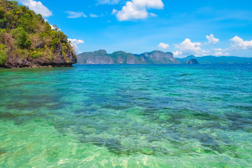 Fototapeta na wymiar Scenic view of blue lagoon, Palawan, Philippines