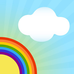 Abstract rainbow summer vector background with copy space.