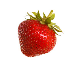 Ripe red strawberries on a white background